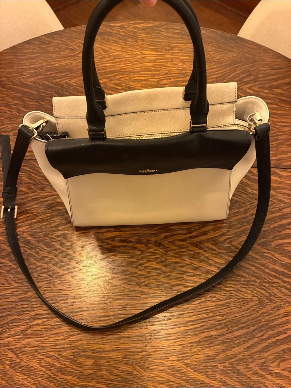 kate spade Black and Cream Structured Satchel